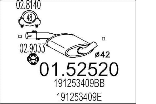 MTS Company 01.52520 Mittelschalldämpfer MTS Company 01.52520 Mittelschalldämpfer von MTS