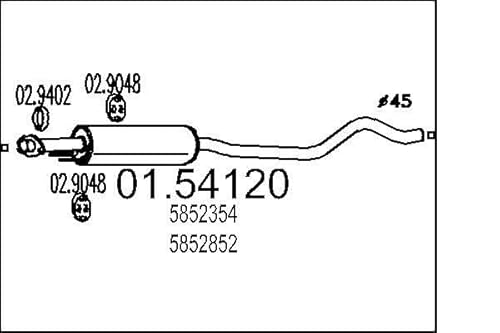 MTS Company 01.54120 Mittelschalldämpfer von MTS