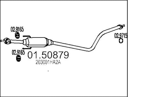 MTS Mittelschalldämpfer (01.50879) passend für NISSAN Micra IV | Auspufftopf von MTS Company