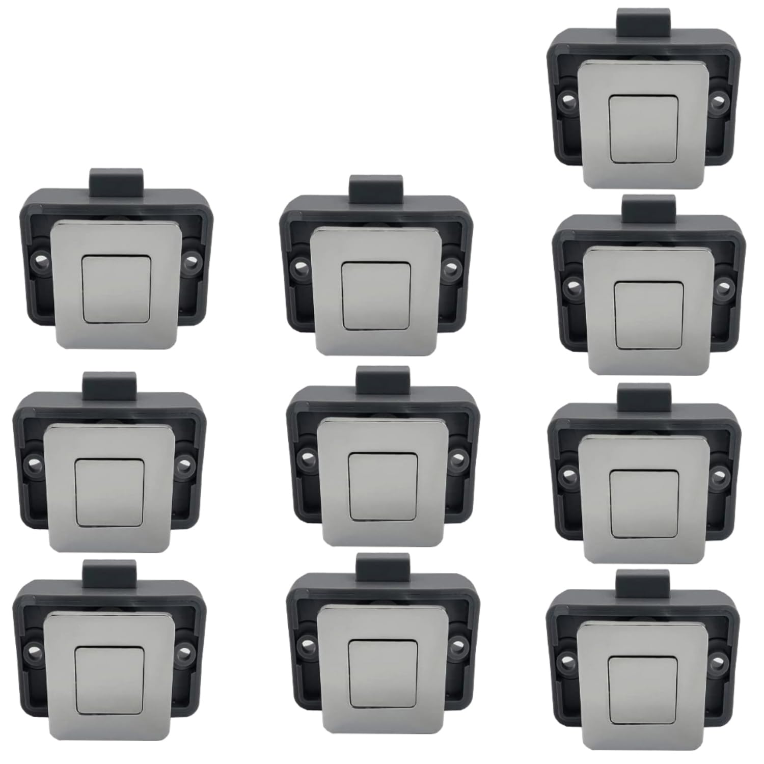 MTSmart RV Metall Druckknopf Schrank Schlösser, Quadratischer RV Schrank Schlösser für Wohnmobile, Wohnwagen, Boote, Yachten, Marine,Wohnmobile Schrank Schlösser Schlüssellose (Chrom 10PC) von MTSmart
