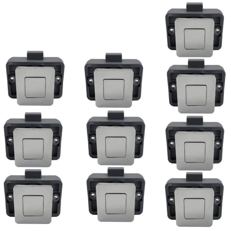 MTSmart RV Metall Druckknopf Schrank Schlösser, Quadratischer RV Schrank Schlösser für Wohnmobile, Wohnwagen, Boote, Yachten, Marine,Wohnmobile Schrank Schlösser Schlüssellose (Chrom 10PC) von MTSmart