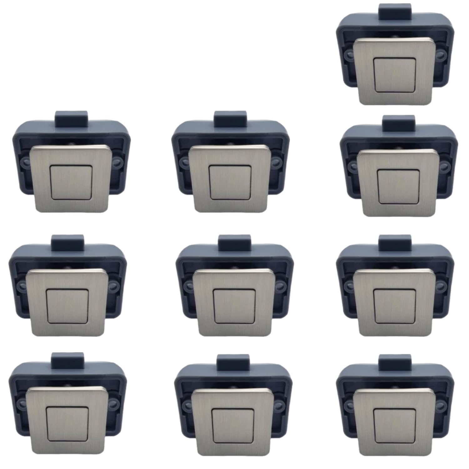 MTSmart RV Metall Druckknopf Schrank Schlösser, Quadratischer RV Schrank Schlösser für Wohnmobile, Wohnwagen, Boote, Yachten, Marine,Wohnmobile Schrank Schlösser Schlüssellose (Nickel 10PC) von MTSmart