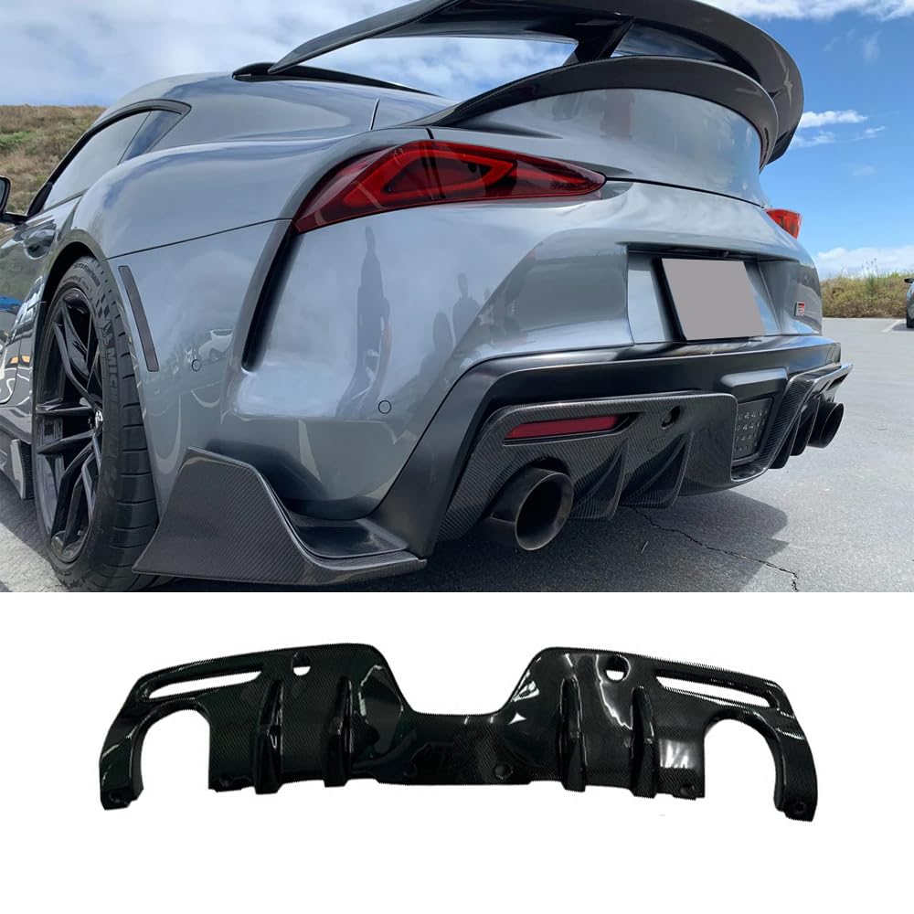 Echtkohlefaser Heckstoßstange Diffusor Lippe für Toyota Supra GR A90 A91 MK5 2020-2024 Echtkohlefaser Heckstoßstange Diffusor Lippe für Toyota Supra GR A90 A91 MK5 2020-2024 von MUCCGQ