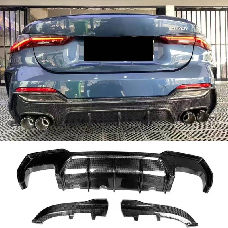 Für BMW 4 Serie G22 G23 430i M440i Real Carbon Fiber Hinten Stoßstange Diffusor Lip von MUCCGQ