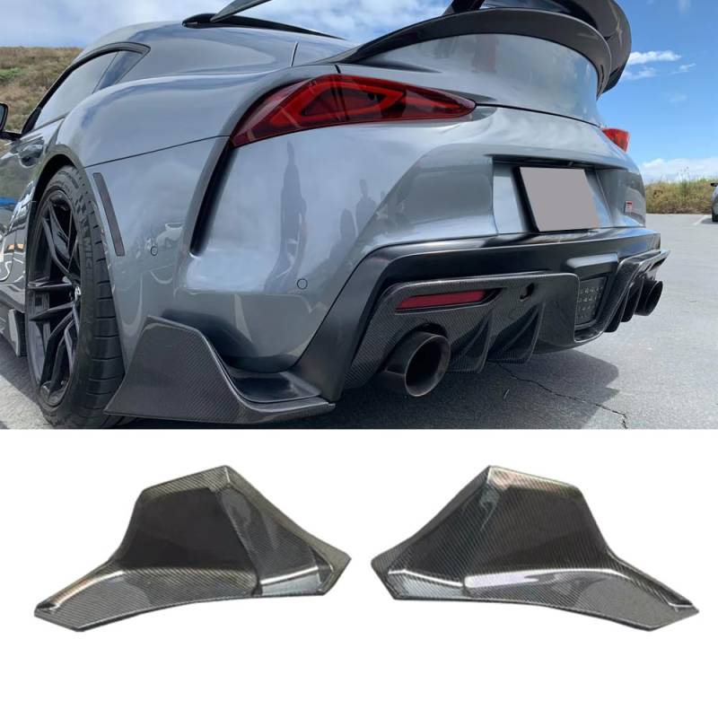 Kohlefaser Heckstoßstange Finnen Splitter Paar für Toyota Supra GR A90 A91 2020-2024 Coupé von MUCCGQ