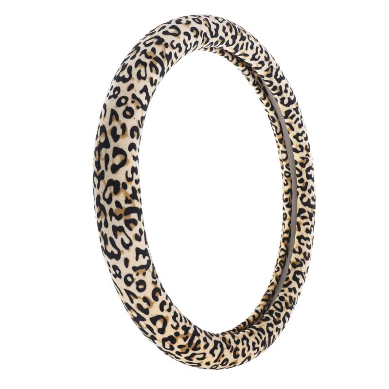 MUCKLILY 1 Stück Lenkradabdeckung Plüschlenkrad Auto Lenkrad Lenkradhülle Mit Leopardenmuster Leopord Lenkrad Abdeckung Leopord Lenkrad Hülle Emulsion von MUCKLILY