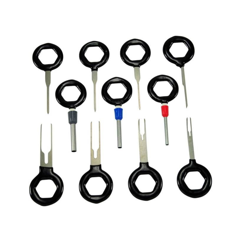 MUCKLILY 11 Stück Nadel -Picking -Werkzeug Terminal-Minihaken Stecker Anschlüsse Klemmensatz Crimpen Draht Pin-Entriegelungswerkzeug Werkzeug zum Entfernen der Nadel Black von MUCKLILY