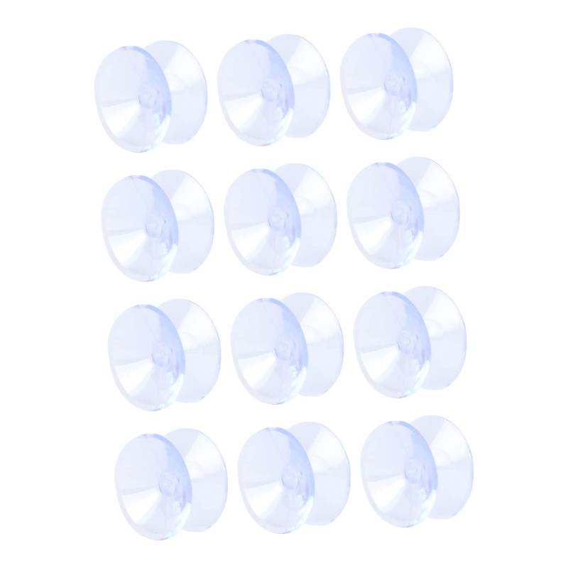 MUCKLILY 12 Stück rutschfeste Matte beide doppelseitige Saugnäpfe zweiseitige Saugnäpfe saugnapf Saugnäpfe ohne Haken doppelseitiger Saugerbecher Sauger badezimmerspiegel Saugnäpfe für Glas von MUCKLILY
