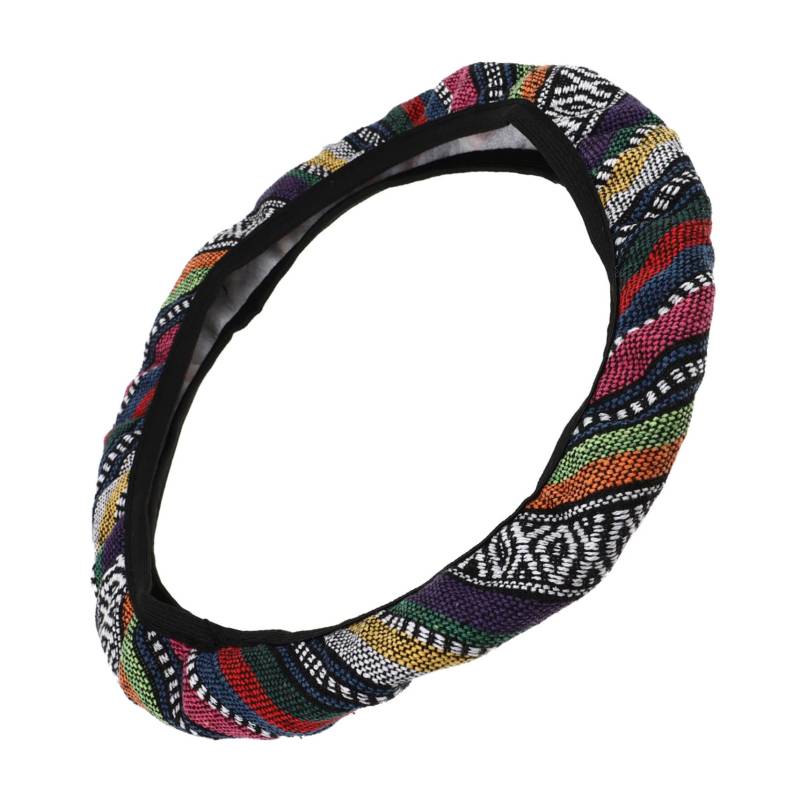 MUCKLILY 1Pc Lenkradbezug Abdeckungen Wrap Auto Rundes Lenkrad Autozubehör Innenradschutz Auto Lenkradhülle Flauschiges Lenkrad Imitation Leinen von MUCKLILY