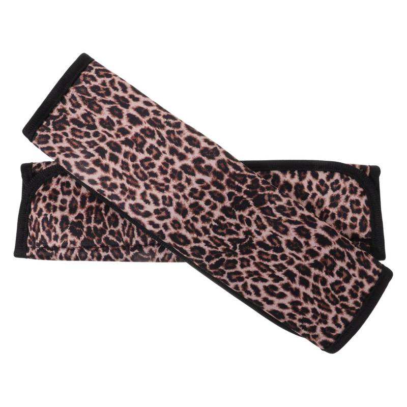 MUCKLILY 2 Stück Schulterpolster Für Auto Zubehör Sicherheitsgurtbads Schutzabdeckung Für -schulterpolster Polyester Leopard von MUCKLILY