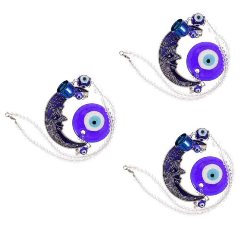 MUCKLILY 3 Stücke Auto Zubehör Ornament Hängen Wand Auto Gadgets Auge Innen Rückspiegel Zubehör Weiß Kristall von MUCKLILY