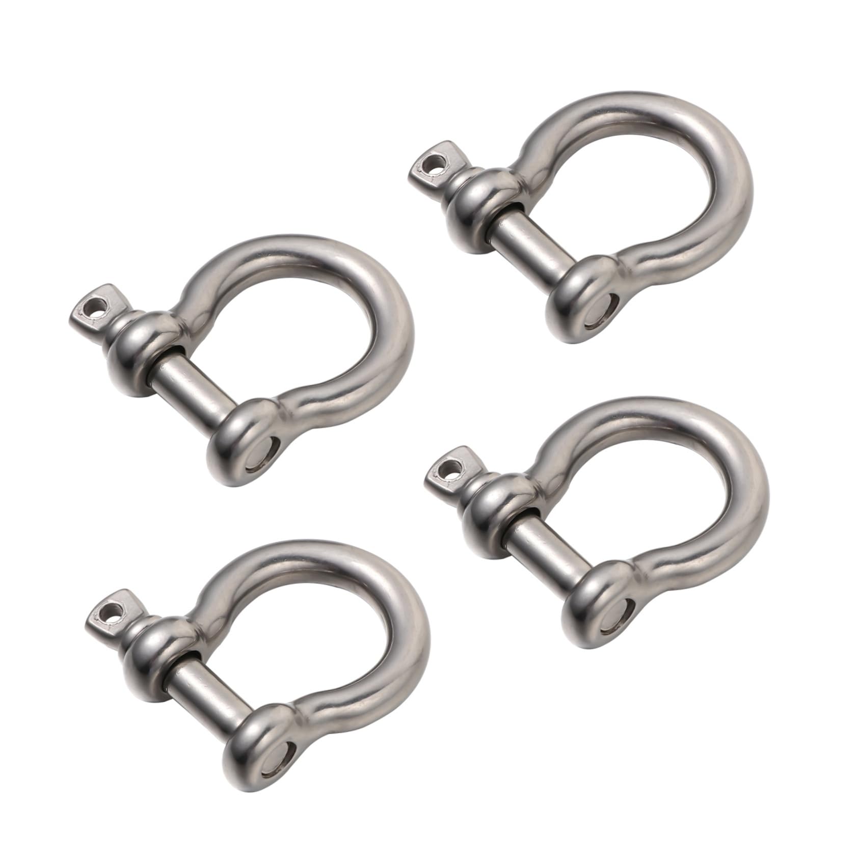 MUCKLILY 4 Stück Bogenschnalle Schäkel Kleiderständer Schleppketten D-Ring Hochleistungskette in Hufeisenform Schwerlastklemme Winde Offroad-zubehör Silver Rostfreier Stahl MUCKLILY 4 Stück Bogenschnalle Schäkel Kleiderständer Schleppketten D-Ring Hochleistungskette in Hufeisenform Schwerlastklemme Winde Offroad-zubehör Silver Rostfreier Stahl von MUCKLILY