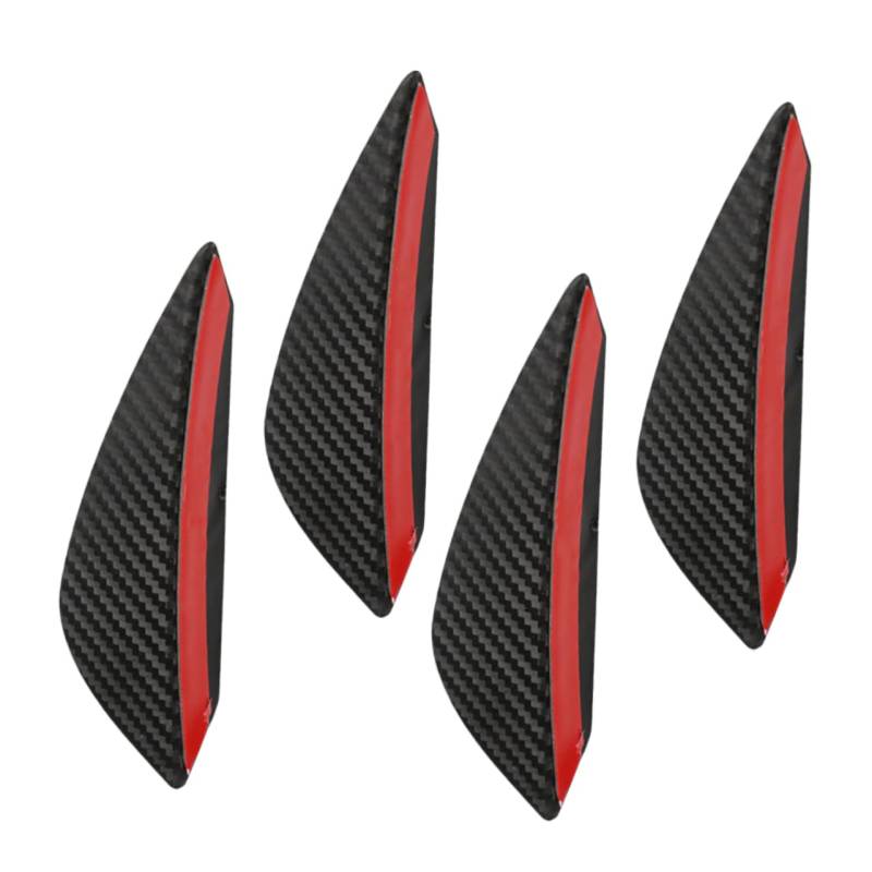 MUCKLILY 4 Stück Kohlefasermuster Windmesser Fahrzeugspoiler Heckspoiler Autospoiler Spoiler für Auto Autozubehör Autodekoration Kleiner Spoiler Auto-Exterieur-Zubehör Abs Schwarz von MUCKLILY