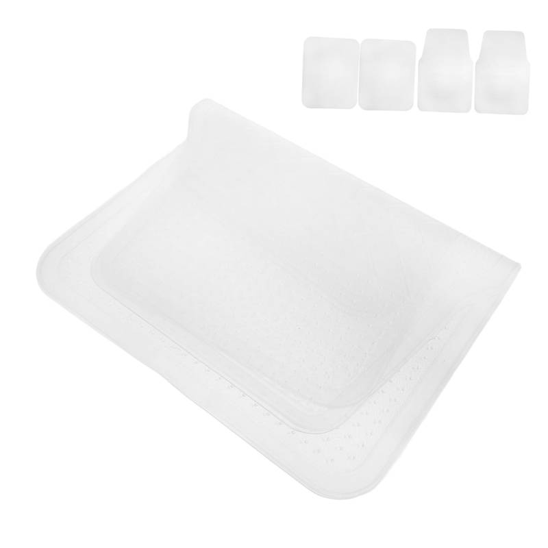 MUCKLILY 4Er Set Auto bodenmatte Auto fußmatte PVC Fußmatten für Autos Fußmatteneinlagen fürs Auto Auto-Fußmatten für jedes Wetter Kfz-Fußmatten SUV-Fußmatten Allwettermatten Transparent von MUCKLILY