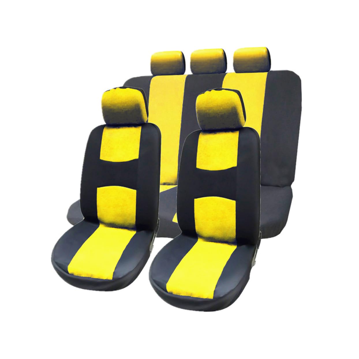 MUCKLILY 9-teiliges Set Autositzüberzug Voll Autositzabdeckungen Sitzbezüge Kissen Geteilte Bankabdeckung Gelb MUCKLILY 9-teiliges Set Autositzüberzug Voll Autositzabdeckungen Sitzbezüge Kissen Geteilte Bankabdeckung Gelb von MUCKLILY