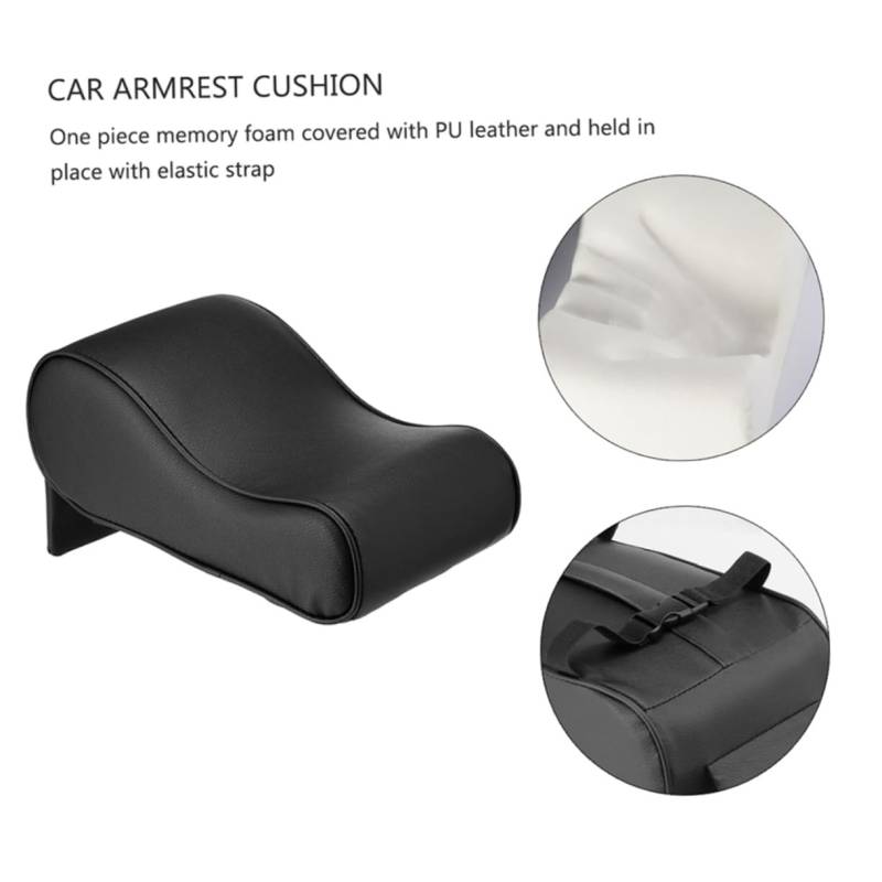 MUCKLILY Armlehnenmatte Auto Armlehne Kissen Auto -innenraumzubehör Armlehre Pads Für Auto Armlehnenpolster Für Die Autokonsole Autositzauflage Schutz Ausruhen Black von MUCKLILY