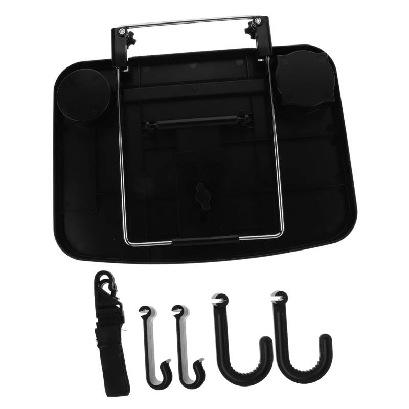 MUCKLILY Auto Kleiner Tisch Auto becherhalter Auto Essen tablett Auto Büro Tablett Fahrzeug Becherhalter Auto Getränkehalterung Auto-Kopfstützen-Rücksitz-Organizer Tassenhalter Abs Black von MUCKLILY