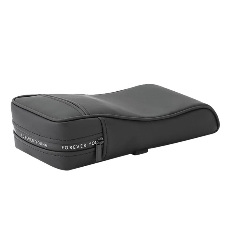 MUCKLILY Autozubehör Unterstützung Autoarmlehne Behälter Innere Auto-Armlehnenkissen auto armlehne pad Kissen für die Mittelkonsole des Autos Faserleder Black von MUCKLILY