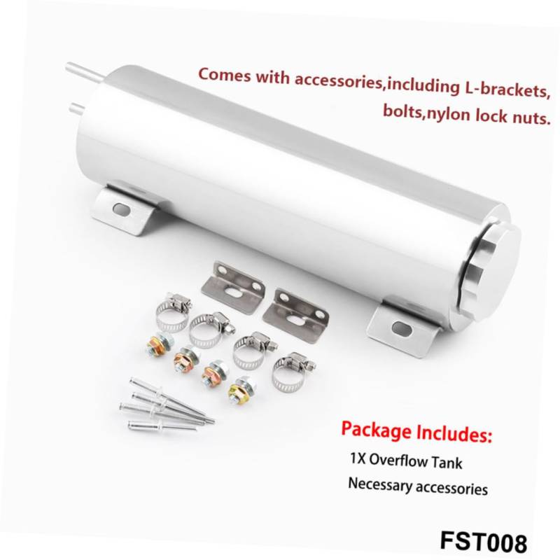 MUCKLILY Edelstahlkühler Tank Auto Reservoir Billet Vorratsbehälter Ölauffangbehälter Silver von MUCKLILY