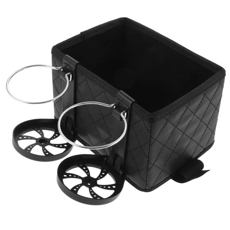 MUCKLILY Kasten Auto-aufbewahrungsbox Tablett Autositzfüller-Organizer Getränkehalter Im Auto Autositz-Organizer Auto-rücksitz-Organizer Auto -Becher -Halter Für Ihr Auto Black Leder von MUCKLILY