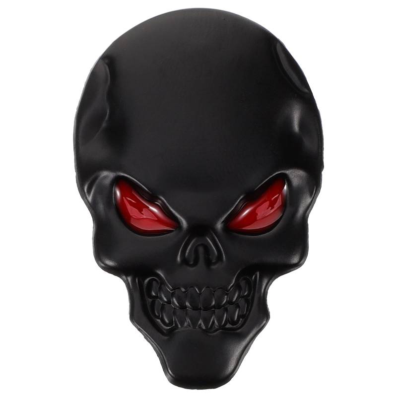 Skull Metall Aufkleber Bat Auto Logo Abzeichen Emblem Dekorationsaufkleber (Schwarz) FüR MotorräDer, Autos Und Mehr von MUCKLILY
