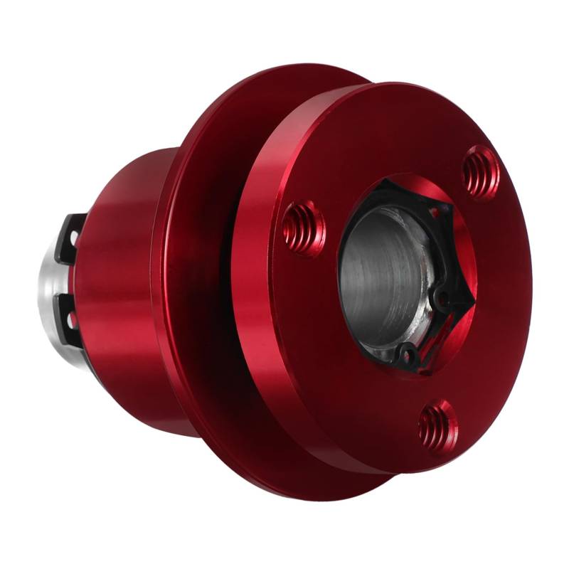 MUCKLILY Lenkrad-Schnellspanner Auto Lenkung Rennen Kohlenstoff dauert Lenkrad mit Schnellspanner Nabenadapter mit Schnellspanner Lenkrad-Demontagewerkzeug Aluminiumlegierung rot von MUCKLILY