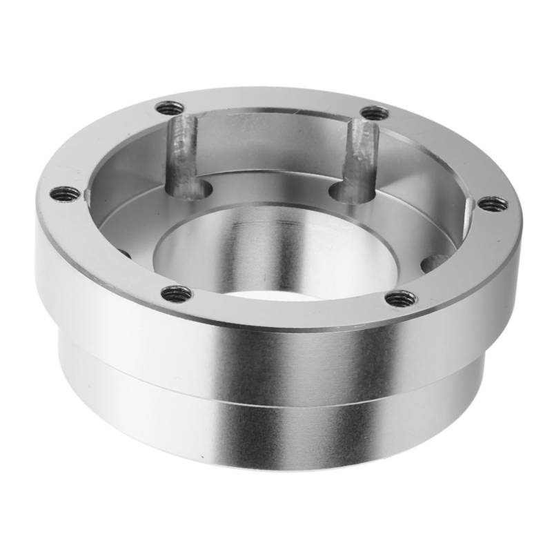 MUCKLILY Lenkradbasispolster Lenkrad-Adapterplatte Abstandshalter für das Lenkrad Lenkadapter Rennlenkrad Zubehör Lenkradverlängerung Lenkradaufzug auto lenkrad adapter Metall Silver von MUCKLILY