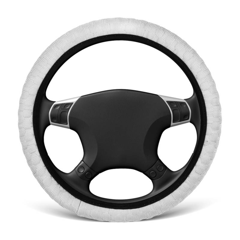 MUCKLILY Lenkradbezug Aus Eisseide Schutz Für Universal- Schlüssel Lenkungsabdeckung Innere Schwarz Auto Lenkung Abdeckung Universelle Lenkradabdeckung Fahrzeuglenkradabdeckung Grey von MUCKLILY