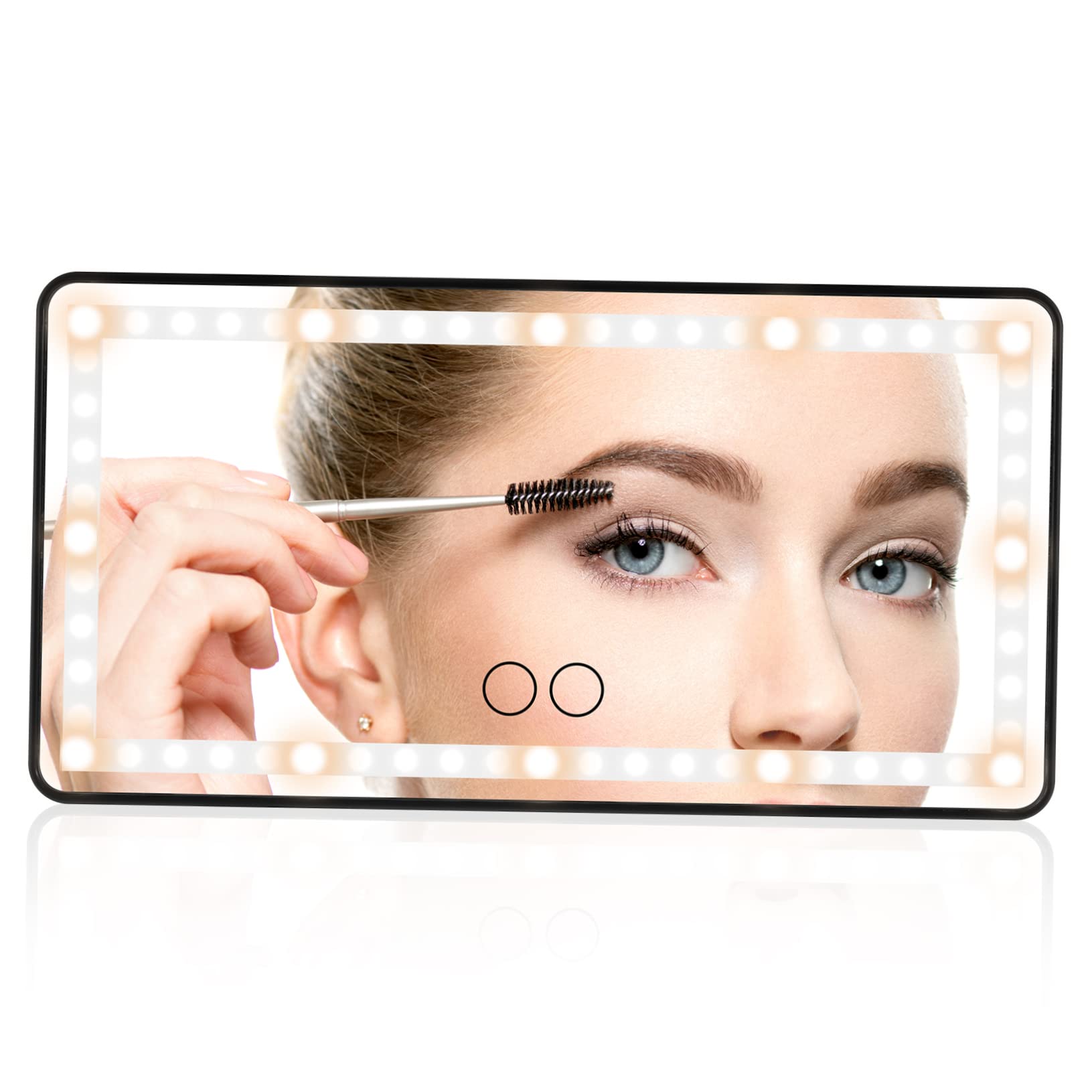 MUCKLILY Schminkspiegel beleuchtet -Kosmetikspiegel mit Autoblende makeup mirror with light auto rückspiegel Spiegel der Sonnenblende Kosmetikspiegel mit Sonnenblende für Fahrzeuge Abs von MUCKLILY