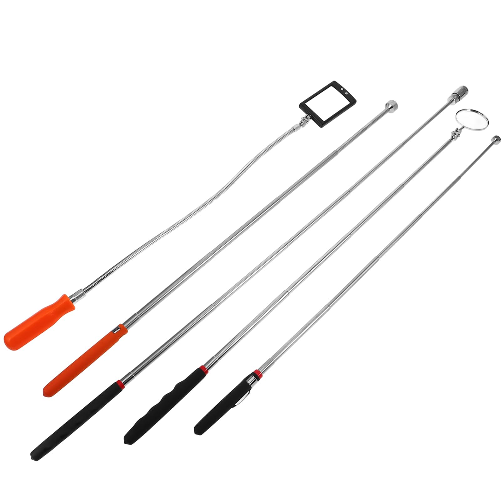 MUELODSIC 5 Stück Spiegel unter dem Auto Pickup-Sticks Magnetische Taschenlampe magnetisches Aufnahmewerkzeug mit Licht Inspektionsspiegel mit Licht Teleskopspiegel Rostfreier Stahl MUELODSIC 5 Stück Spiegel unter dem Auto Pickup-Sticks Magnetische Taschenlampe magnetisches Aufnahmewerkzeug mit Licht Inspektionsspiegel mit Licht Teleskopspiegel Rostfreier Stahl von MUELODSIC
