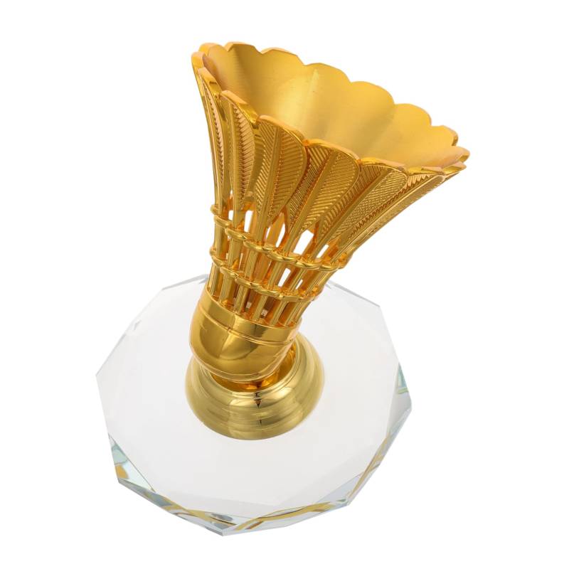 MUELODSIC Badminton Ornamente Goldene Badminton Statue Armaturenbrett Zubehör Dekorative Badminton Statue Auto Innendekoration Badminton Spieler Figur Statue Legierung Golden von MUELODSIC