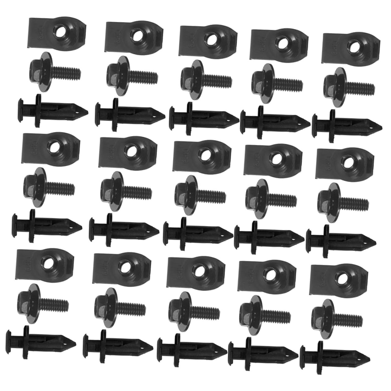 MUELODSIC Kotflügelschrauben Motorschrauben Stoßfängerclips Vordere Stoßstangenclips Stoßfänger Reparaturset Spritzschutz Schlammmotor-kit Atv-teile Trimm-kit Kfz-clips Schwarz Plastik von MUELODSIC