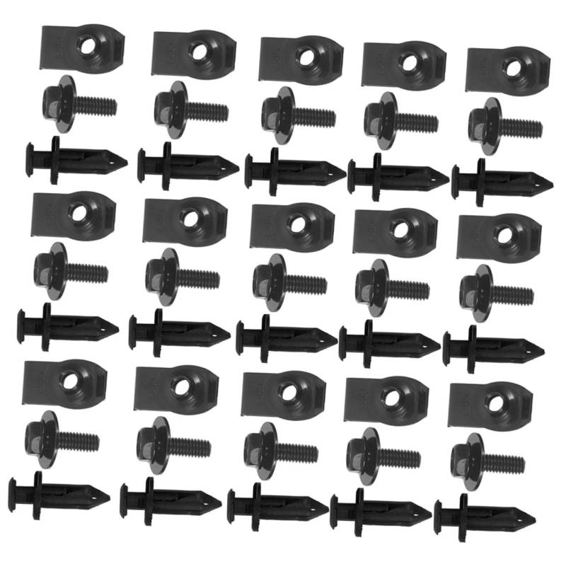 MUELODSIC Kotflügelschrauben Motorschrauben Stoßfängerclips Vordere Stoßstangenclips Stoßfänger Reparaturset Spritzschutz Schlammmotor-kit Atv-teile Trimm-kit Kfz-clips Schwarz Plastik von MUELODSIC