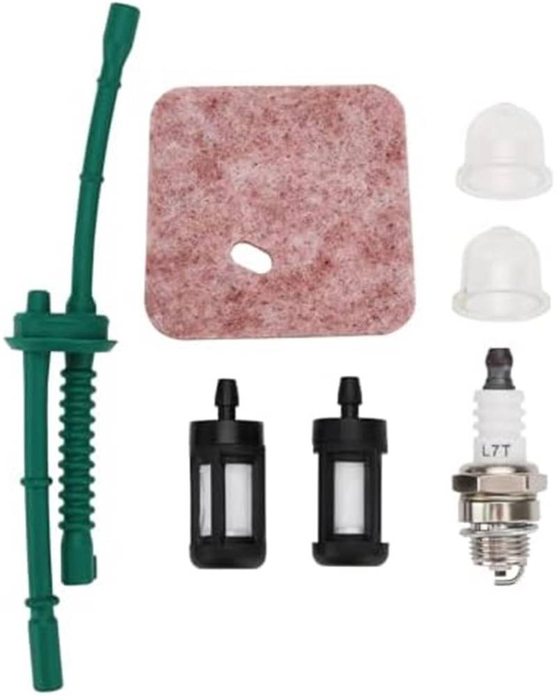MUEOSI 1 Satz Rasenmäher-Luft-Kraftstofffilter-Zündkerzensatz for STIHL FS38 FS45 FS46 FS5 KM55 KM55C HL45 MM55 Rasentrimmer Unkrautfresser Gartenluftfilter-Tuning-Kit von MUEOSI