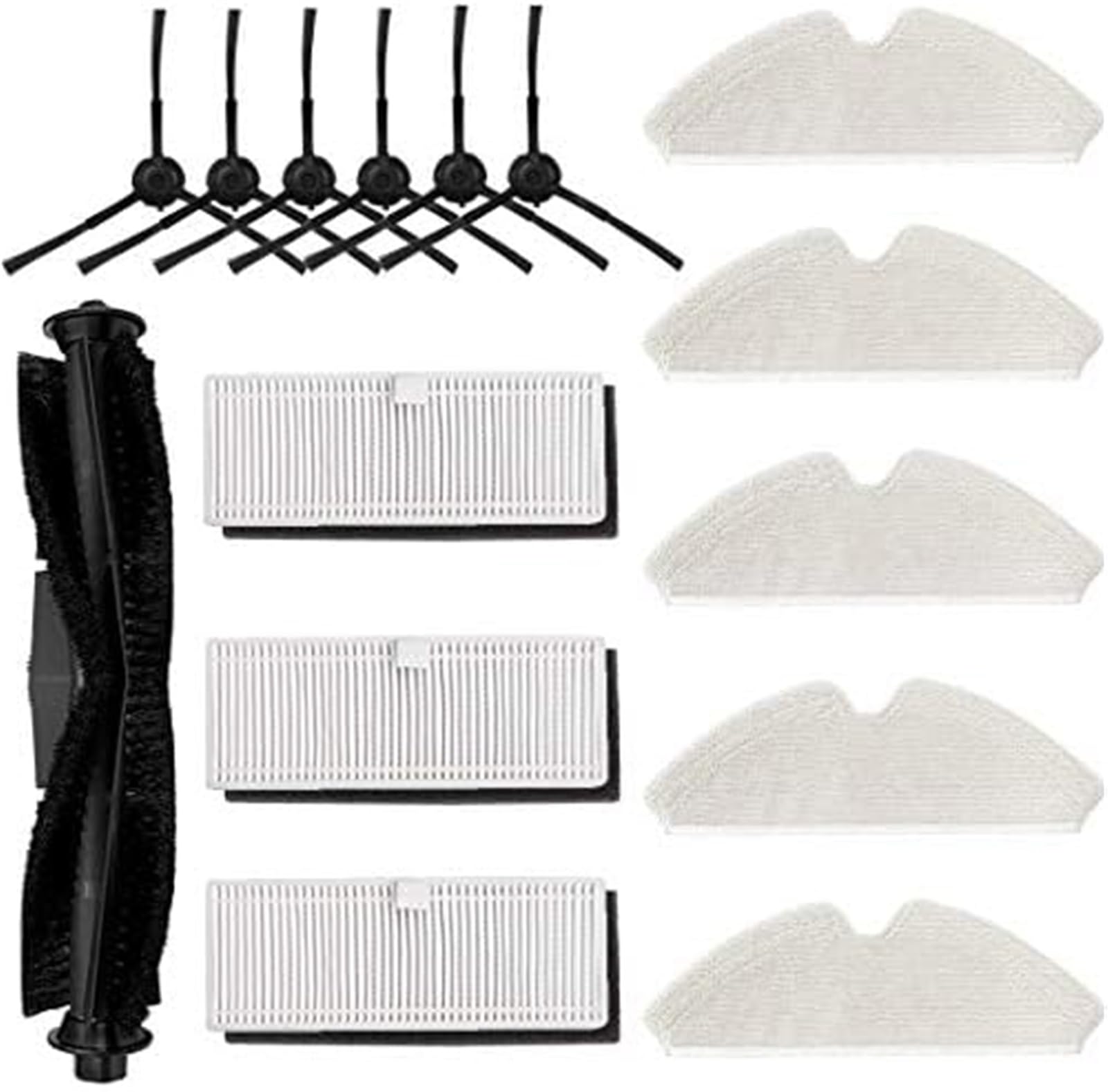 MUEOSI 15-teiliges Roller-Bürsten-Filter-Mopp-Tuch-Pad-Set for Proscenic, M7 Pro Staubsauger-Zubehör Staubsauger-Mopp-Pad von MUEOSI