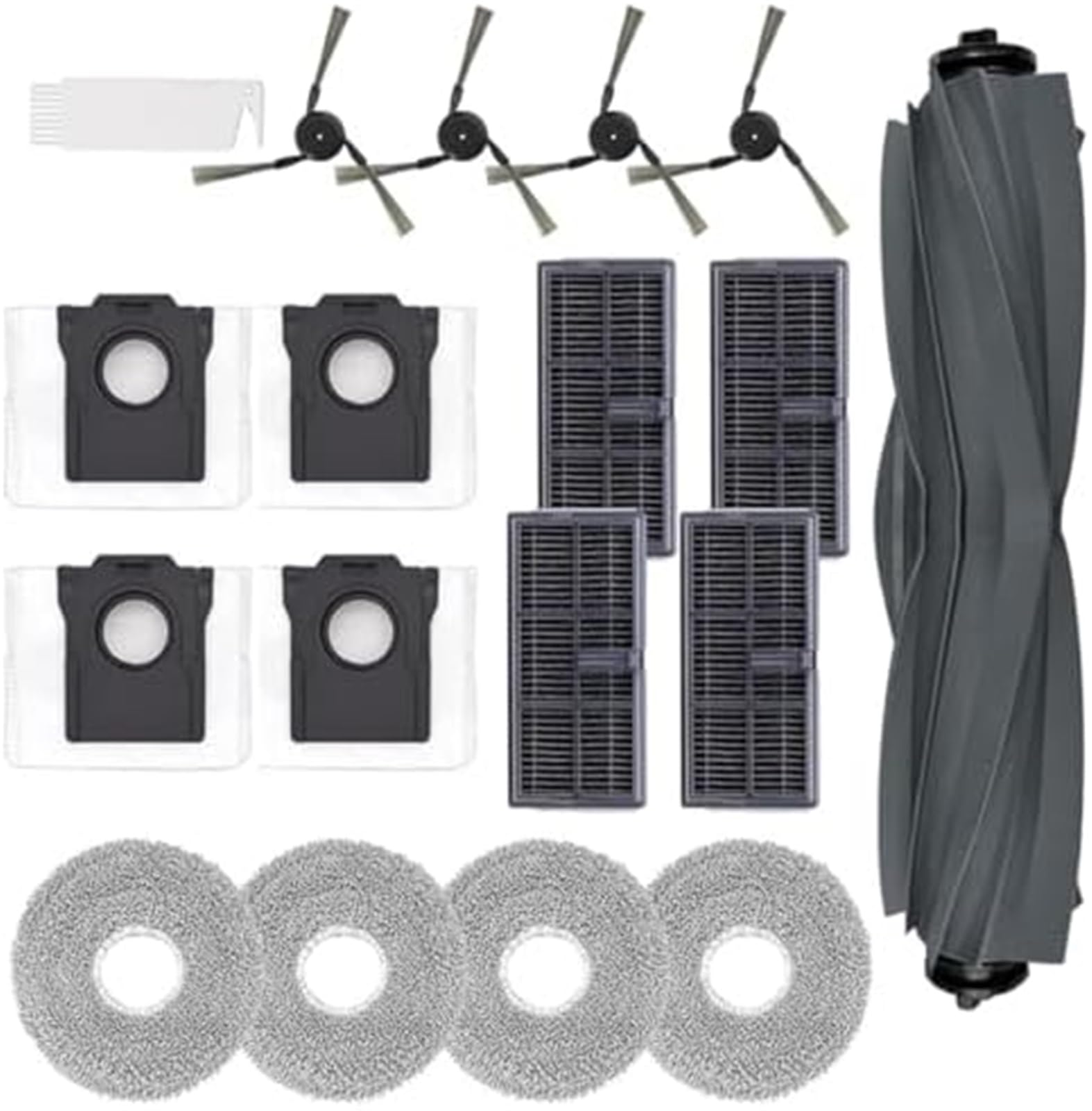 MUEOSI 18er-Pack Ersatz, for Dreame, Mova P50 Pro Ultra, Mova P10 Pro Ultra, X40 Ultra, X40 Pro, S30 Pro Ultra, X40 Ultra Complete, L40 Ultra Staubsauger, Hauptbürste, Filter, Wischpad, Staubbeutel St von MUEOSI