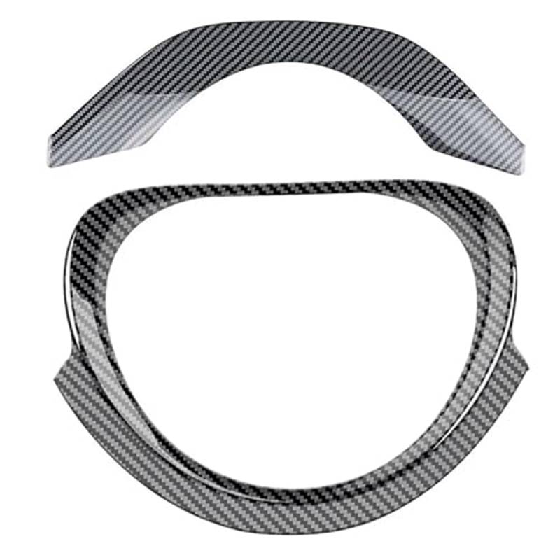 MUEOSI 2 Stück, for Vezel, HR-V HRV 2021 2022, Innenausstattung, Kohlefaser, Lenkradverkleidung, Zierrahmen Auto-Lenkradverkleidungsaufkleber von MUEOSI