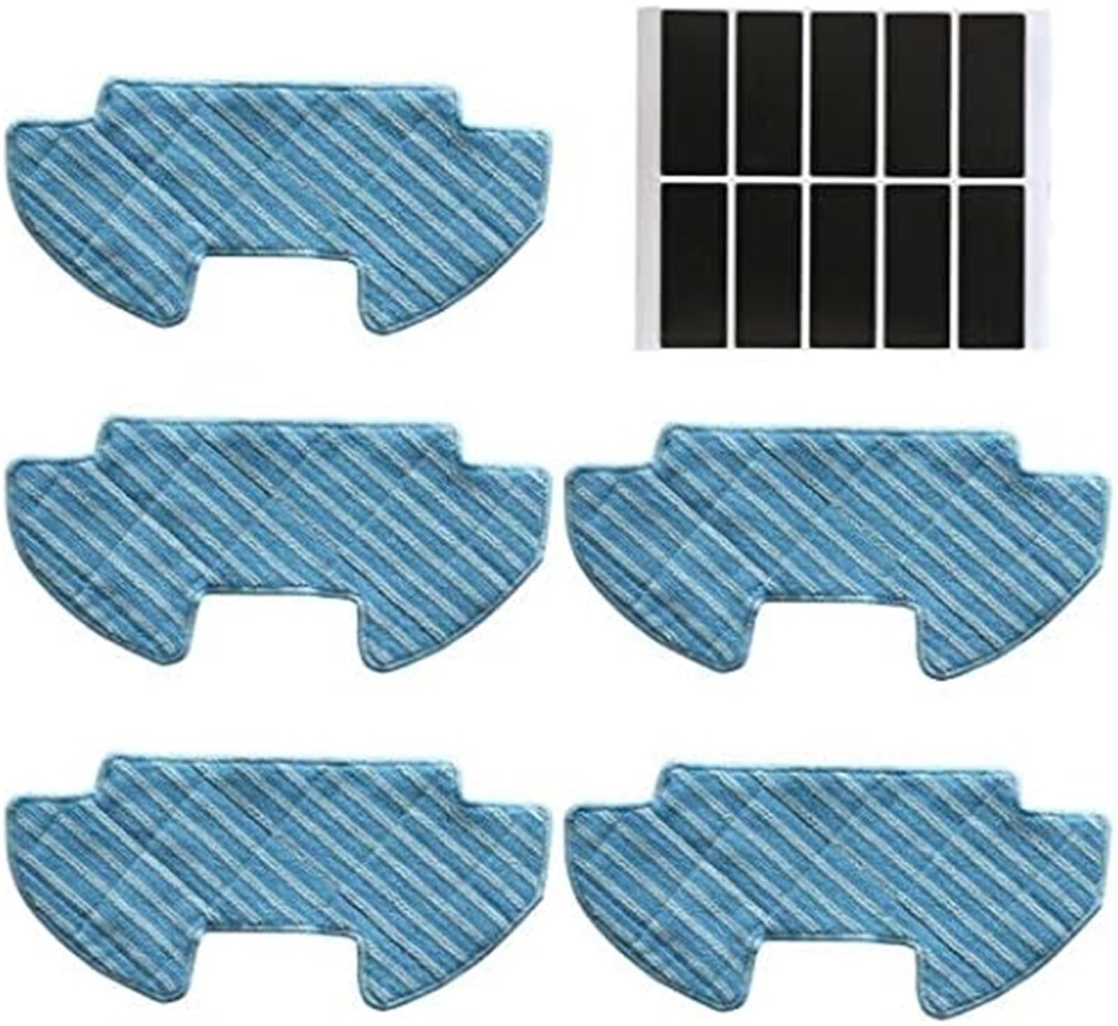 MUEOSI 5-teilige Mopp-Mikrofaser-Pads for Samsung Powerbot-E VR05R5050WK Roboterstaubsauger mit 10 Aufklebern Staubsauger-Mopp-Pad von MUEOSI