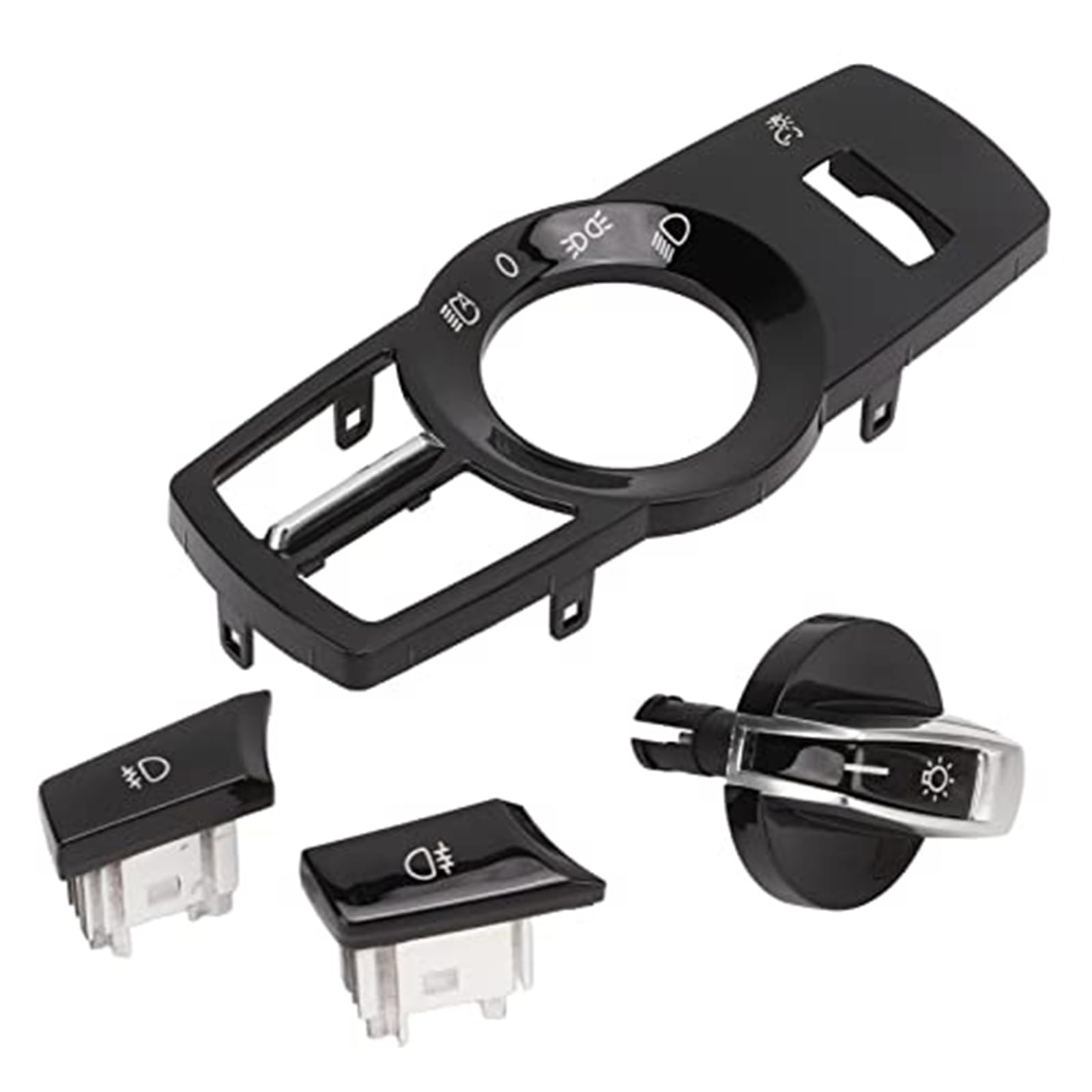 MUEOSI Auto-Frontscheinwerferschalter, Drehknopf-Scheinwerfer-Bedienfeld Kompatibel mit 5 6 7 Series X3 X4 Autoscheinwerferschalter(Black Glossy Black) von MUEOSI