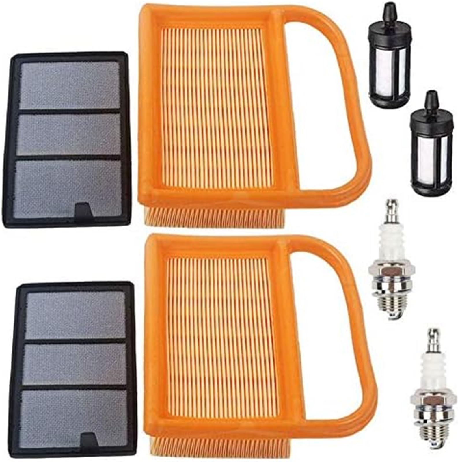 MUEOSI Luftfilter durch Kraftstofffilter-Zündkerze ersetzen, for STIHL, TS410 TS410Z TS420 TS420Z Betontrennsäge 4238 120 0600 Tune-Up-Kits (2er-Set) Gartenluftfilter-Tuning-Kit(Black 2 Set) von MUEOSI