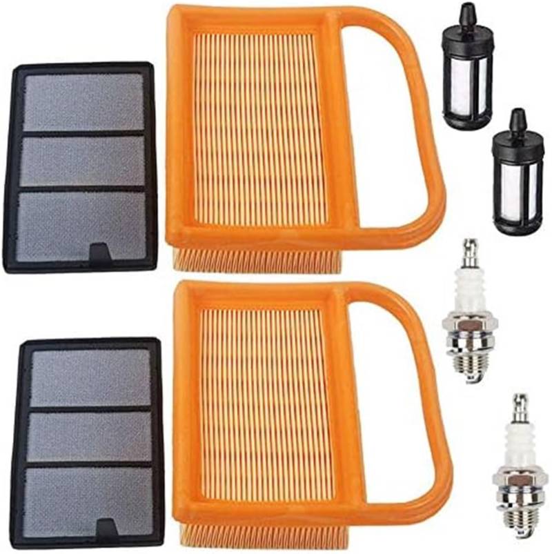 MUEOSI Luftfilter durch Kraftstofffilter-Zündkerze ersetzen, for STIHL, TS410 TS410Z TS420 TS420Z Betontrennsäge 4238 120 0600 Tune-Up-Kits (2er-Set) Gartenluftfilter-Tuning-Kit(Black 2 Set) von MUEOSI