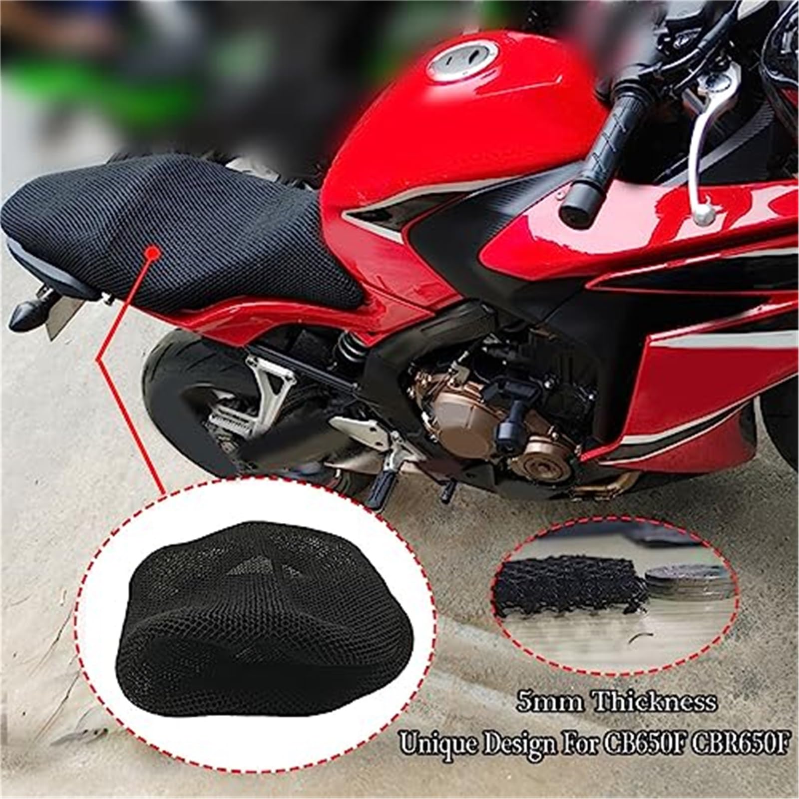 MUEOSI Motorrad 650F CB650 CBR650 F, for Sitz, Verkleidungskissenbezug, Netz 3D-Mesh, for Sitz, Bezugsschutzzubehör, for CB650F CBR650F Zubehör Motorrad Sitzbezug MUEOSI Motorrad 650F CB650 CBR650 F, for Sitz, Verkleidungskissenbezug, Netz 3D-Mesh, for Sitz, Bezugsschutzzubehör, for CB650F CBR650F Zubehör Motorrad Sitzbezug von MUEOSI