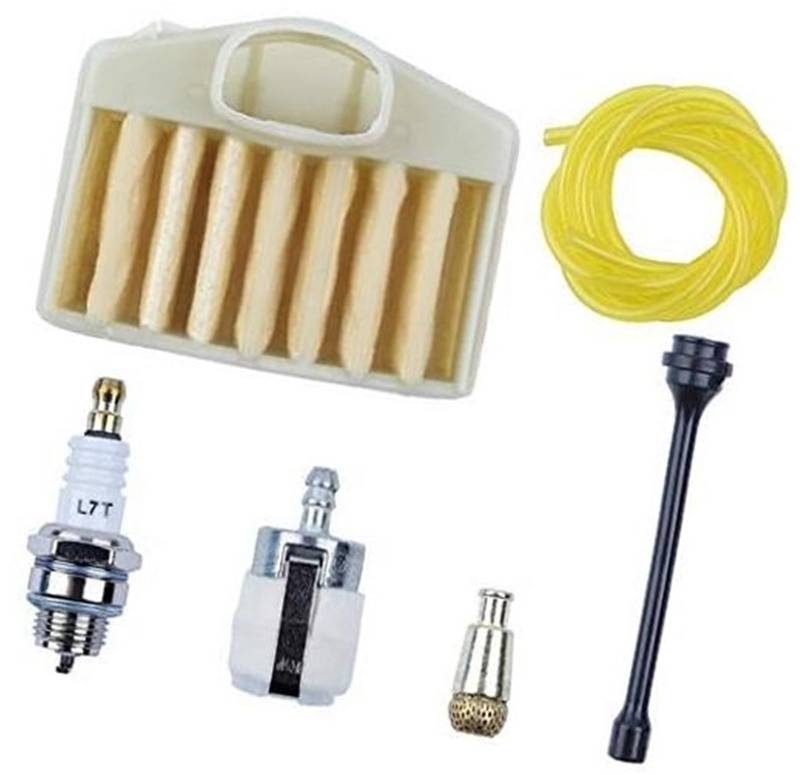 MUEOSI Reparatursatz for Luftfilter und Heizölfilterleitungsschlauch for Husqvarna 362 365 371 372 372XP Kettensäge mit Zündkerzen-Ersatzteilen Rasenmäher-Zündkerze von MUEOSI