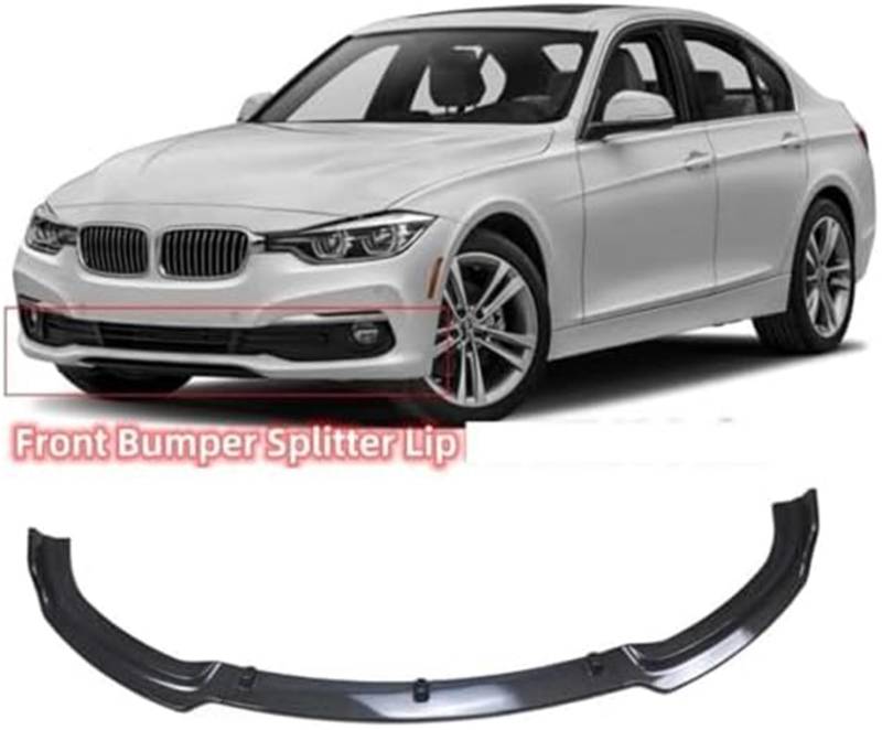 MUEOSI Splitter, for BMW, 3er F30 F35 2013-2019 Body Kit Spoiler Splitter Auto Frontstoßstange Splitter LAip ABS Stoßstange Canard Lippenschutz Abdeckung Lippensplitter(Kohlefaser 12-15) Autospoiler S von MUEOSI
