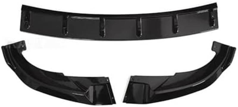 MUEOSI Splitter, for VW, ID.4 ID4 Frontstoßstangenlippe Luftsplitter Karosserie-Kit Spoiler 2021-2024 Schwarze Röcke Zubehör Lippensplitter(Carbonfarbe) Autospoiler Splitter(Black Glossy Black) von MUEOSI
