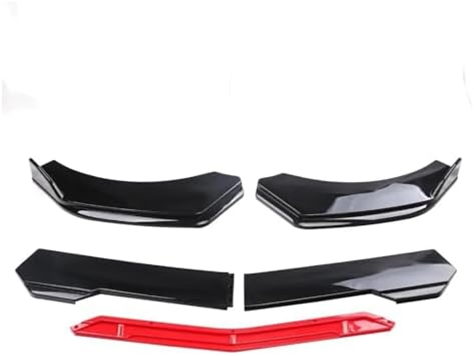 MUEOSI Splitter Auto Frontstoßstange Kinnlippenspoiler Body Kits Splitter Rock Diffusor Schutzabdeckungen, for FIAT, 500 595, for Abarth Lip Splitter(Gloss Black) Autospoiler Splitter(Black Red) von MUEOSI