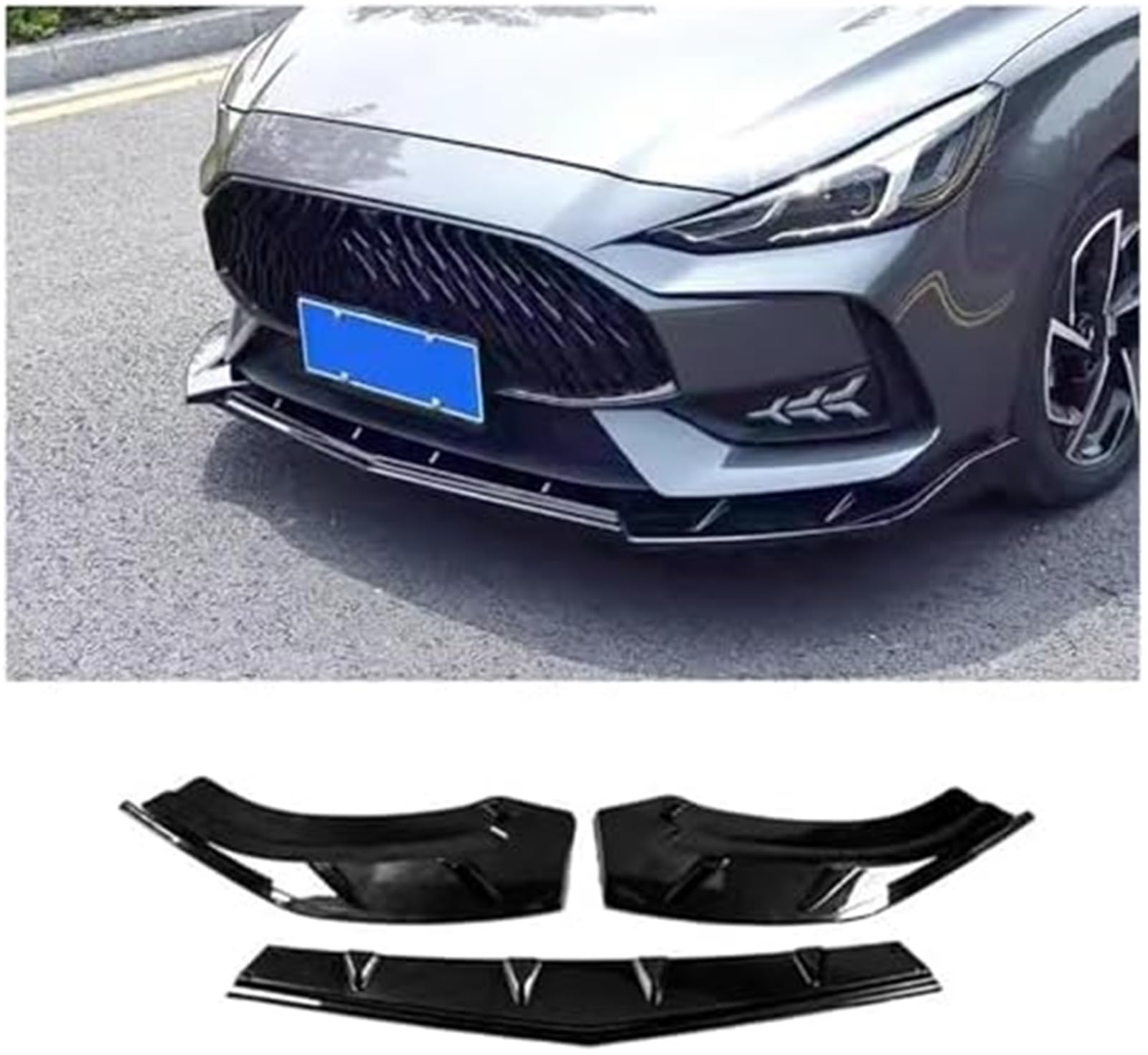 MUEOSI Splitter Car Body Kit Zubehör Frontspoilerspoiler, for Morris Garages 5 Frontschürzensplitter, for MG, GT 5 2021-2023 Lippensplitter(Typ Y Schwarz-Rot) Autospoiler Splitter(Black Type Z Glossy von MUEOSI