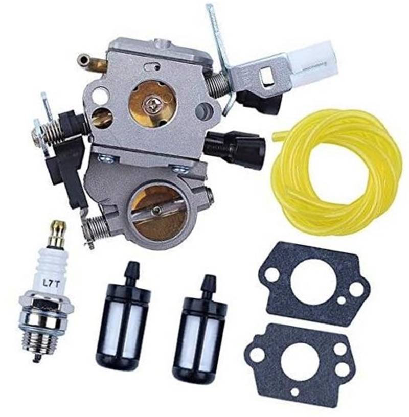 MUEOSI Vergaser mit 2 Fuß Kraftstoffleitungsfilter Zündkerze, for STIHL, MS171 MS181 MS211 Kettensäge Rasenmäher-Zündkerze von MUEOSI