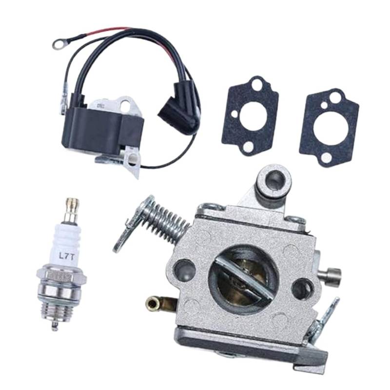 MUEOSI Zündspule Zündkerze Vergaser Carb kit, for STIHL, 017 018 MS170 MS180 MS 170 180 Kettensäge Ersatzteile Rasenmäher-Zündkerze von MUEOSI