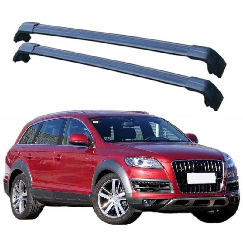 Auto Dachträger, für Audi Q7 5 4L SUV 2006 2007 2008 2009 2010 2011 2012 2013 2014 2015 Dachreling, Rack Gepäck Querträger Relingträger Gepäckablage Car Zubehör,Geringe Windgeräusche,A von MUGONGWEI